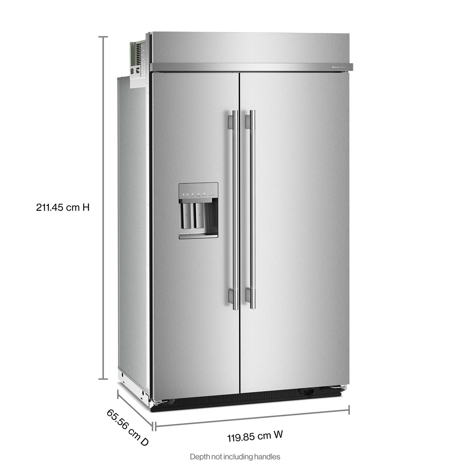 KitchenAid 48" 29.0 Cu. Ft. PrintShield Stainless Steel Built-In Side-by-Side Refrigerator - KBSD748SPS