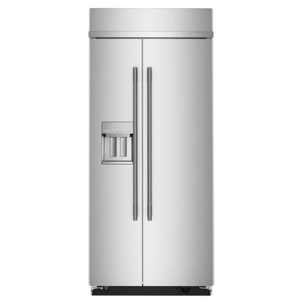 KitchenAid 36" 21.0 Cu. Ft. PrintShield Stainless Steel Built-In Side-by-Side Refrigerator - KBSD736SPS