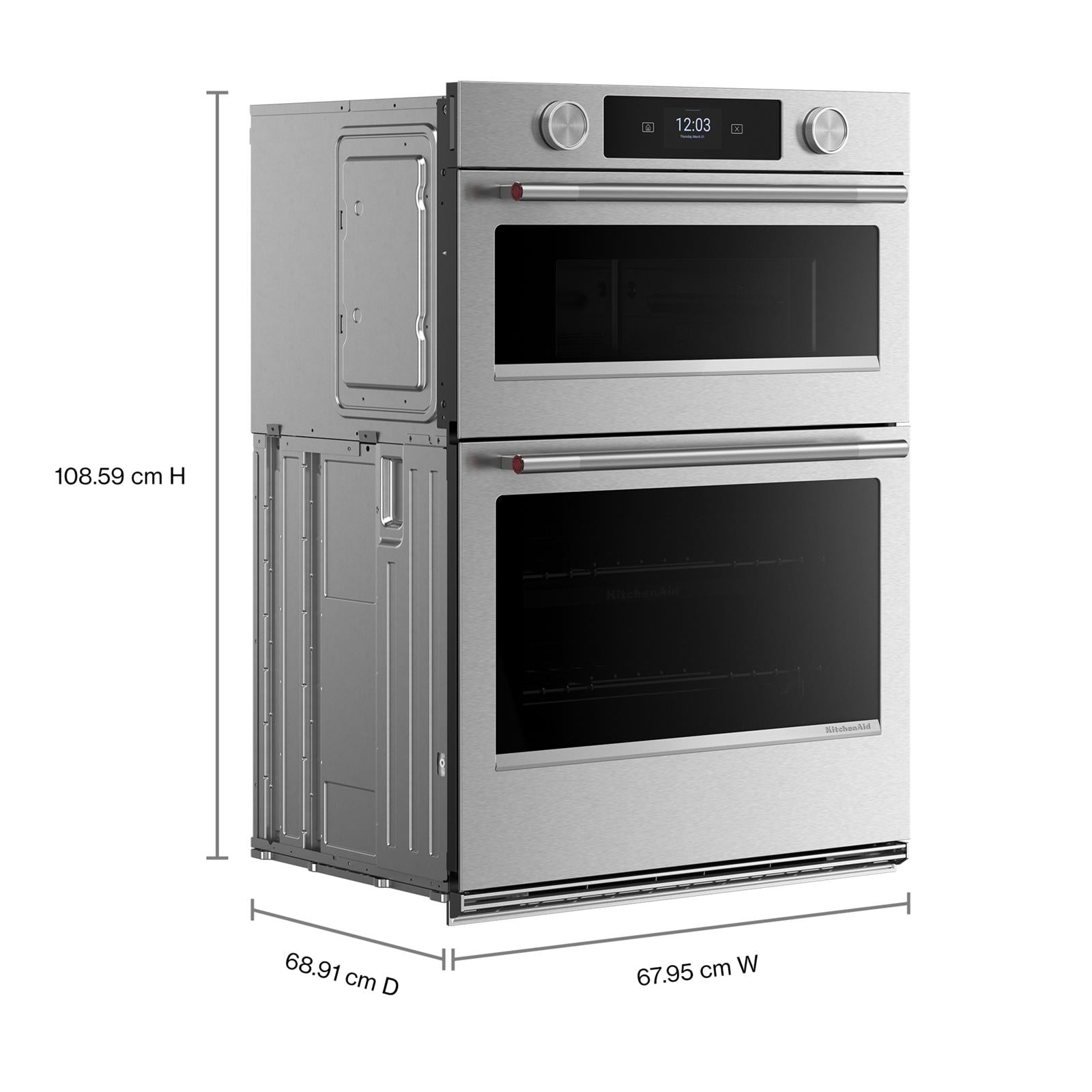 KitchenAid PrintShield Stainless 27" Wall Oven with Microwave (5.7 cu ft) - KOEC727SPS