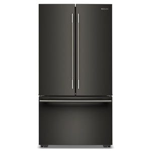 KitchenAid Réfrigérateur 24,8 pi³ de 36po avec porte à 2 battants à profondeur de comptoir avec distributeur d’eau interne minerai noir – KRFC336SBE