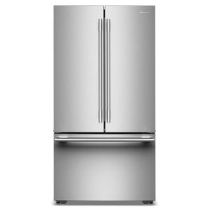 KitchenAid Réfrigérateur 24,8 pi³ de 36po avec porte à 2 battants à profondeur de comptoir avec distributeur d’eau interne acier inoxydable PrintShield™ – KRFC336SPS