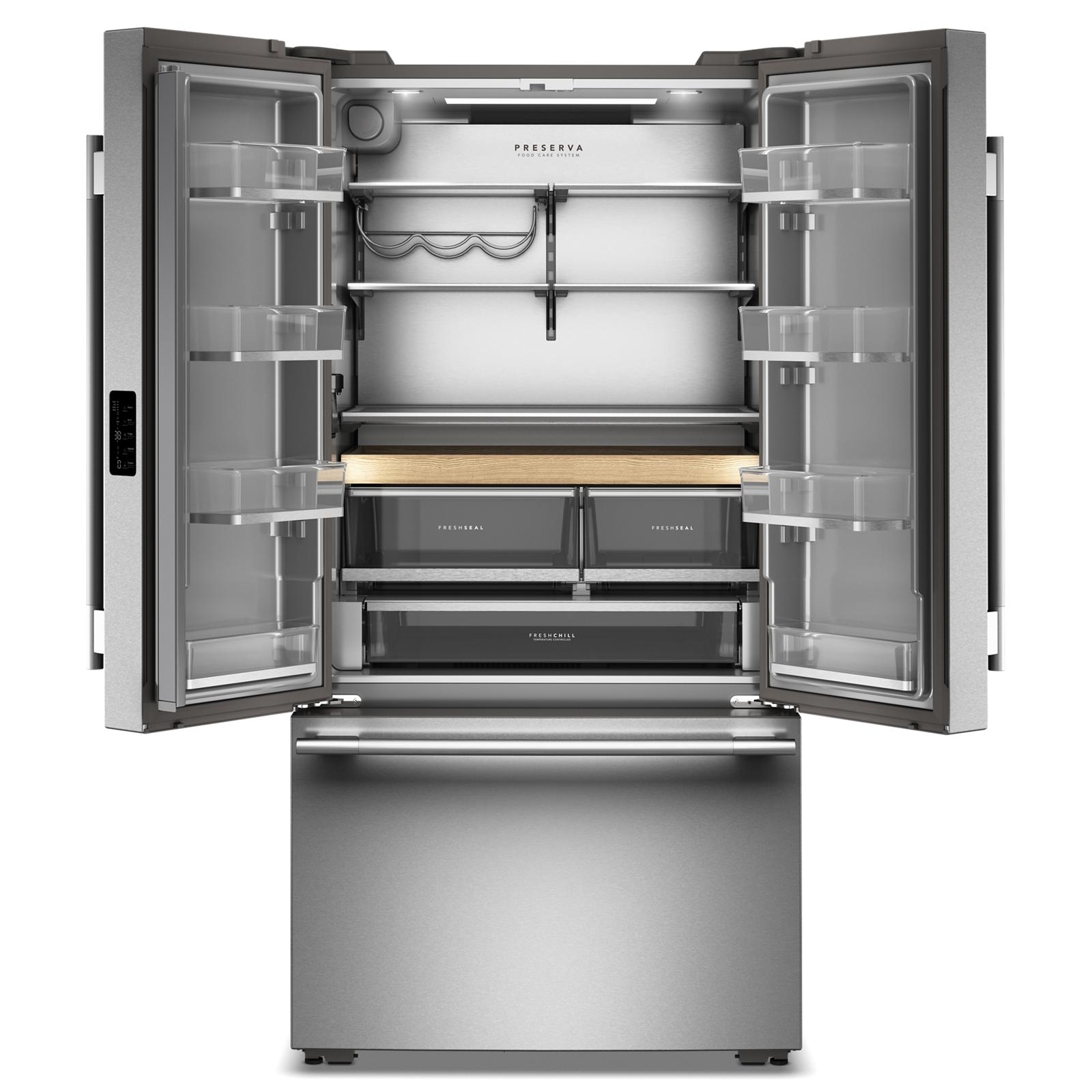 KitchenAid 36" 24.8 Cu. Ft. PrintShield Stainless Steel Counter-Depth French Door Refrigerator with Internal Water Dispenser – KRFC336SPS