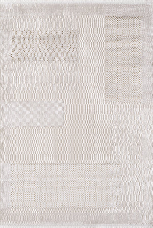 L2 Decor Lazer Area Rug 7' x 10' with Underpad - Cream, Beige