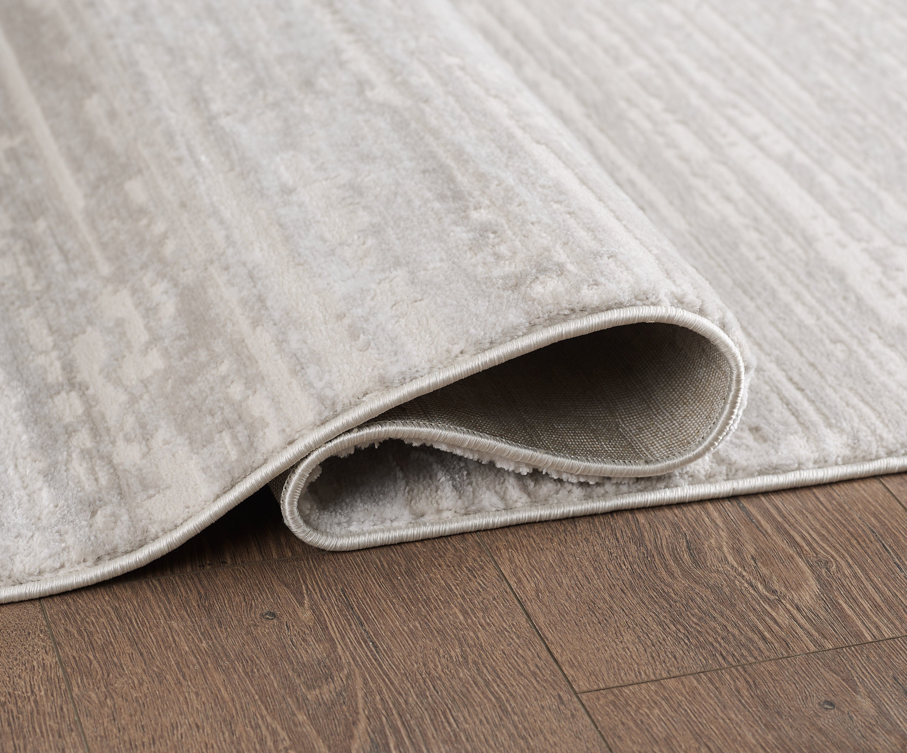 L2 Decor Lazer Area Rug 7' x 10' with Underpad - Cream, Beige, Grey