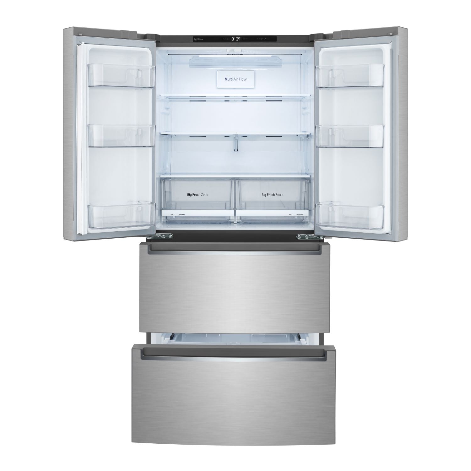 LG 33" 19 Cu. Ft. Smudge Resistant Stainless Steel Counter-Depth 4-Door French Door Refrigerator - LRMNC1803S