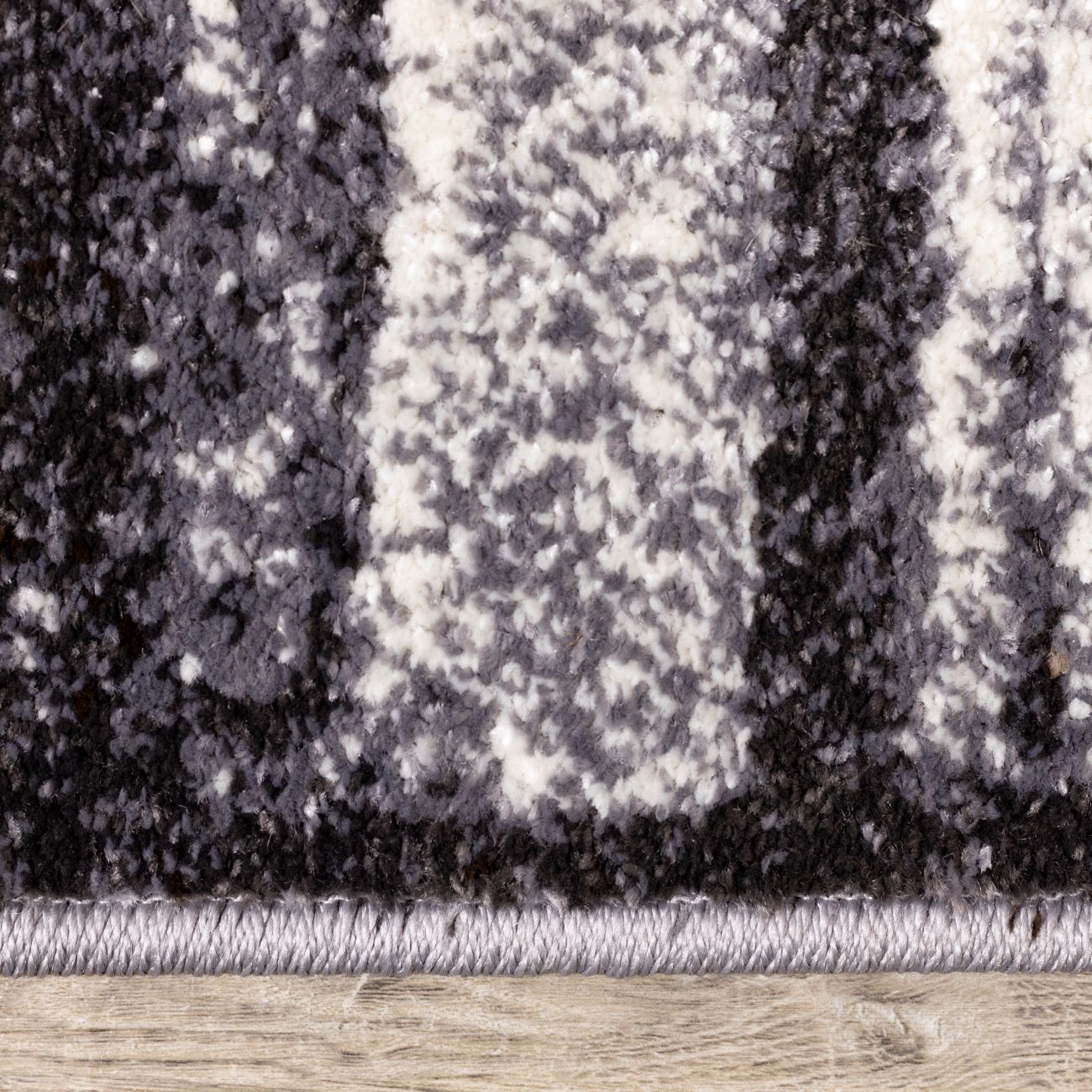 Shadow Drift 5'3" x 7'7" Variegarted Frieze Area Rug - Grey, Cream