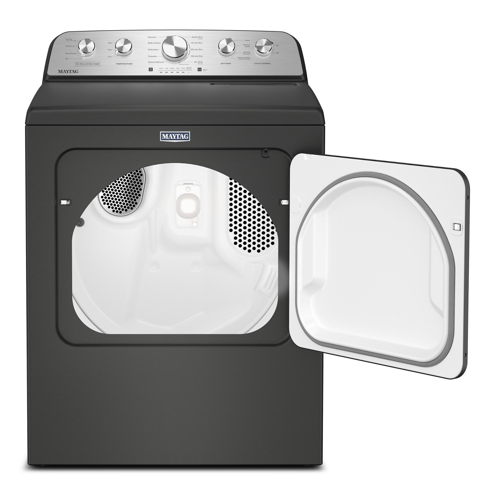 Maytag Volcano Black Steam Electric Dryer (7.0 Cu. Ft.) with Top Load Dryer with Pet Pro Option - YMED5605RU