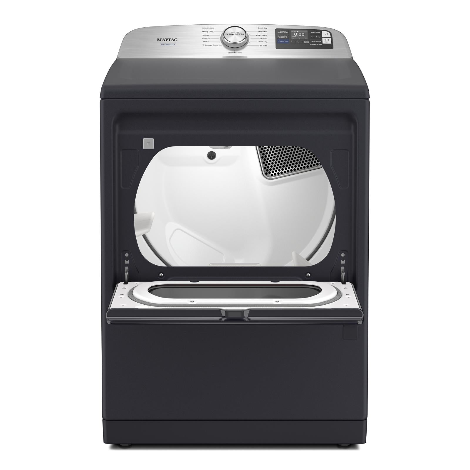 Maytag Midnight Steel Smart Steam Electric Dryer (7.4 Cu. Ft.) with Pet Pro System - YMED7205RF