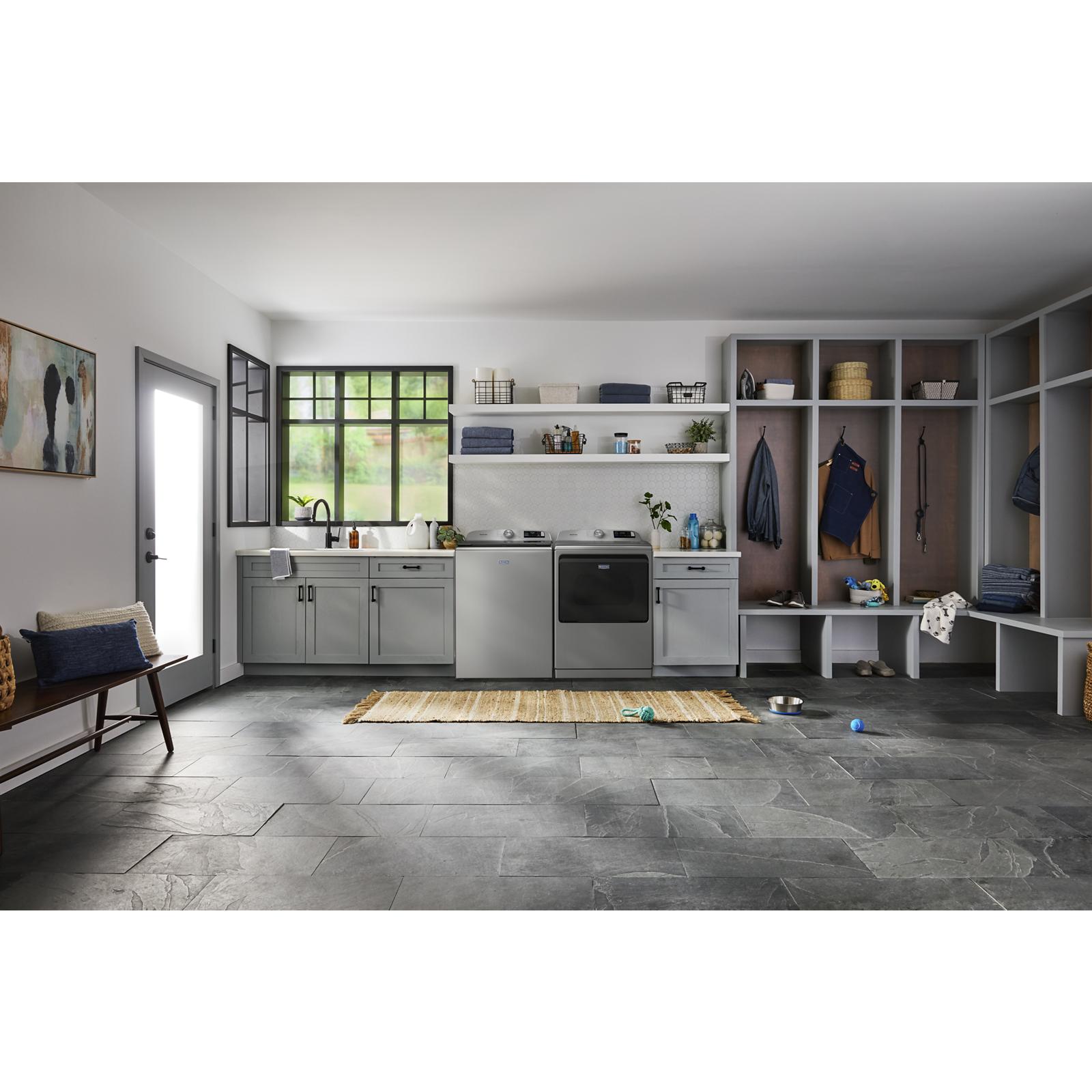 Maytag Radiant Silver Smart Steam Electric Dryer ( 7.4 Cu. Ft.) with Pet Pro System - YMED7205RR