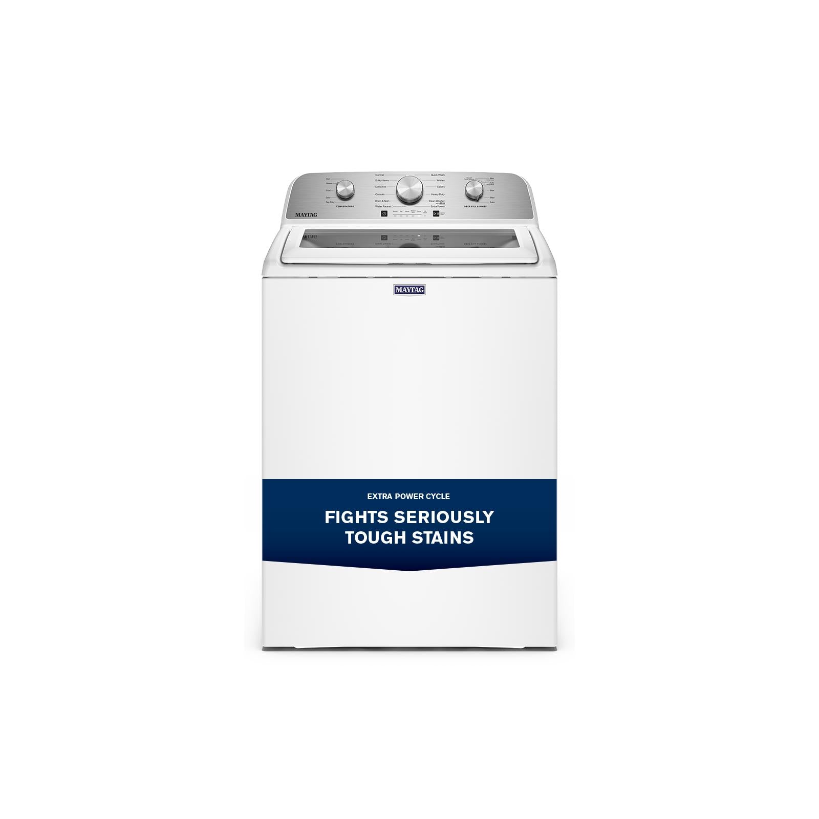 Maytag White Top Load Agitator Washer (5.4 Cu. Ft. IEC) with Extra Power Cycle - MTW5205TW