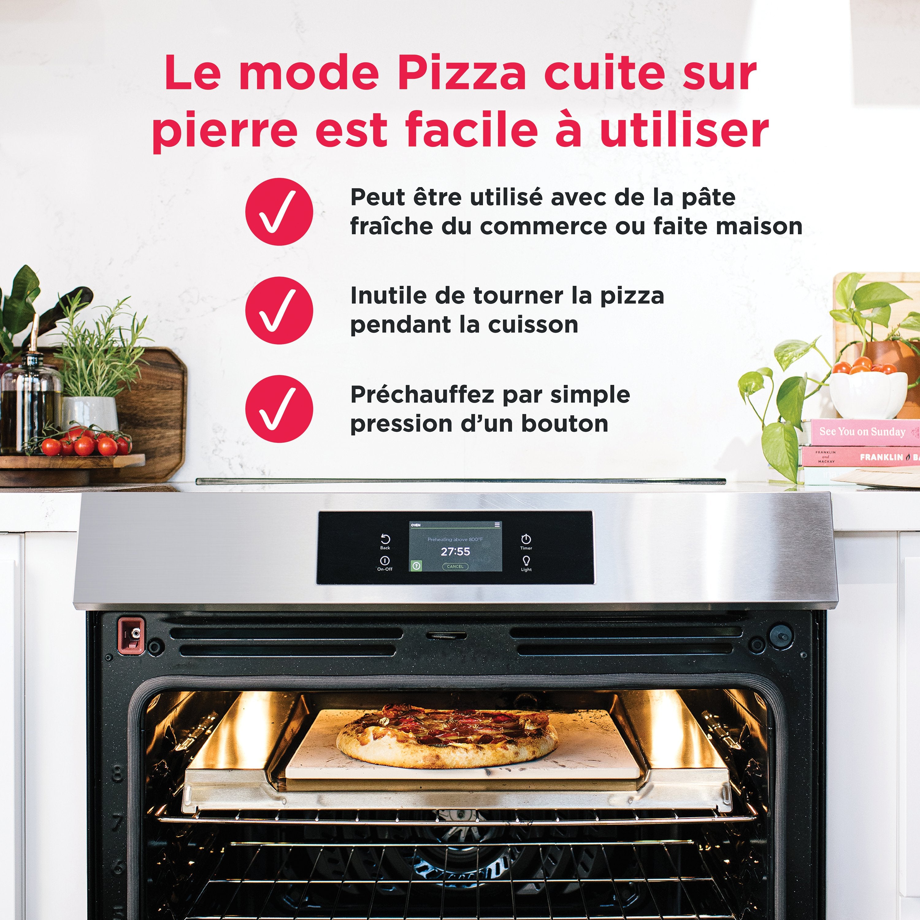 Frigidaire Gallery Cuisinière électrique 6,2 pi³ autonome avec pierre à pizza acier inoxydable GCFE307CBF--
