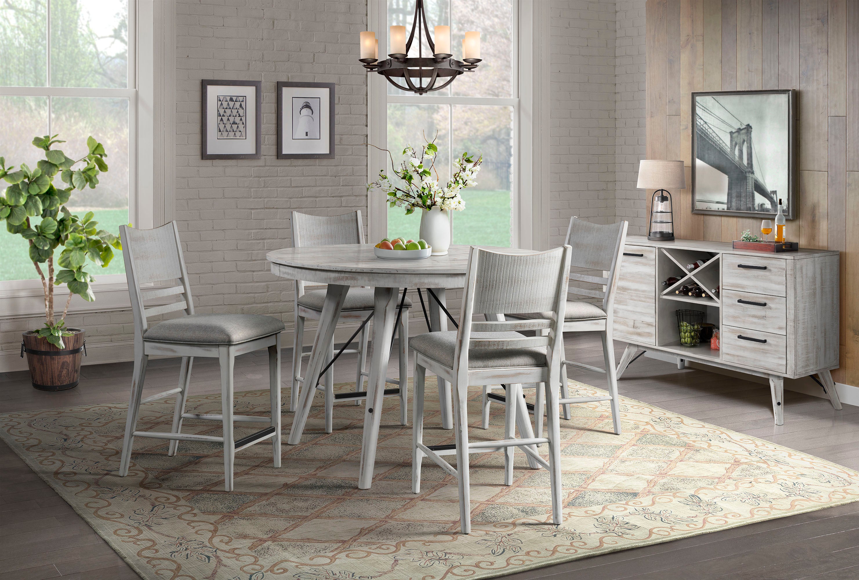 Modern Rustic Server - Weathered White
