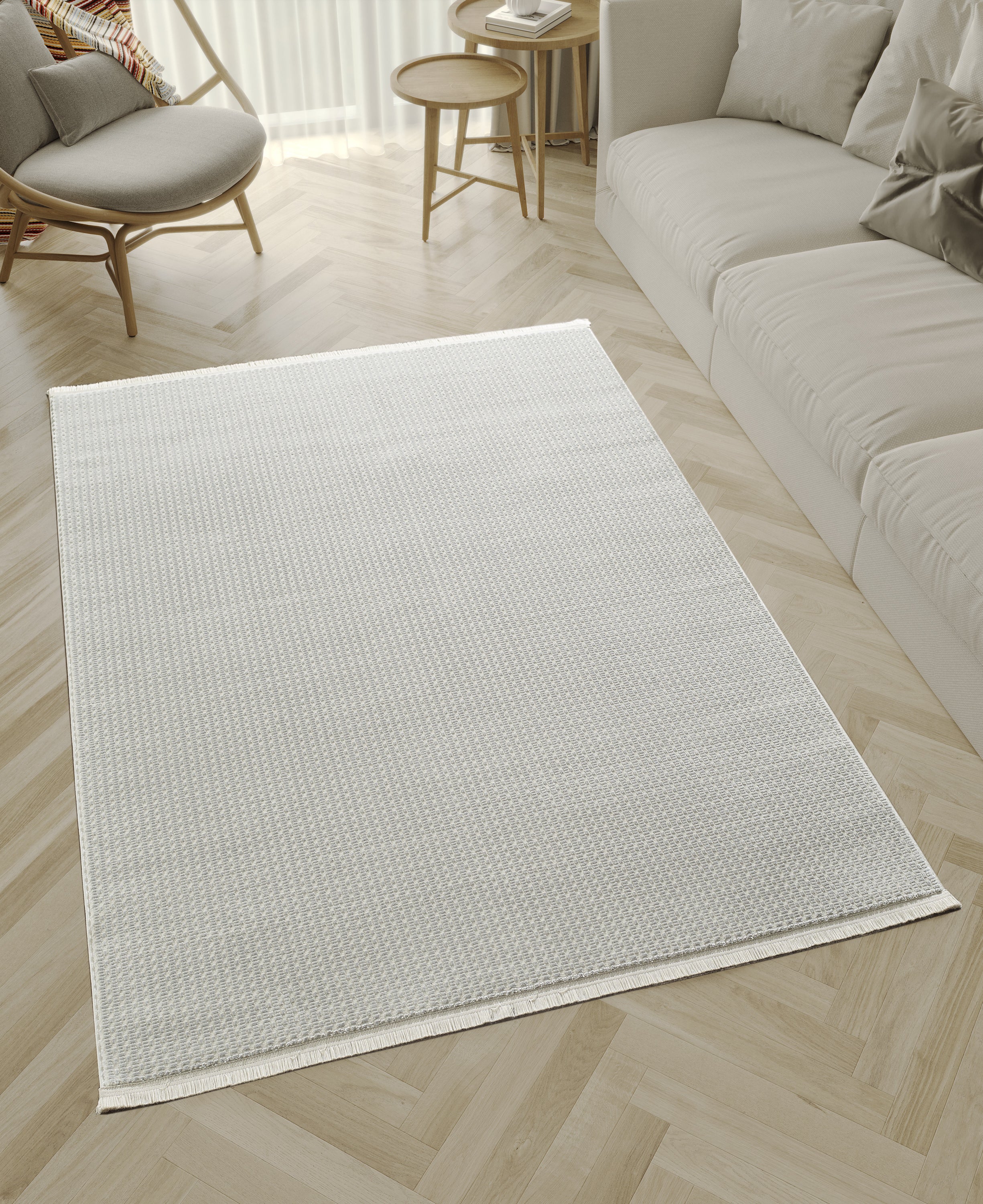 L2 Decor Novolini Area Rug 8' x 11' with Underpad - Light Grey