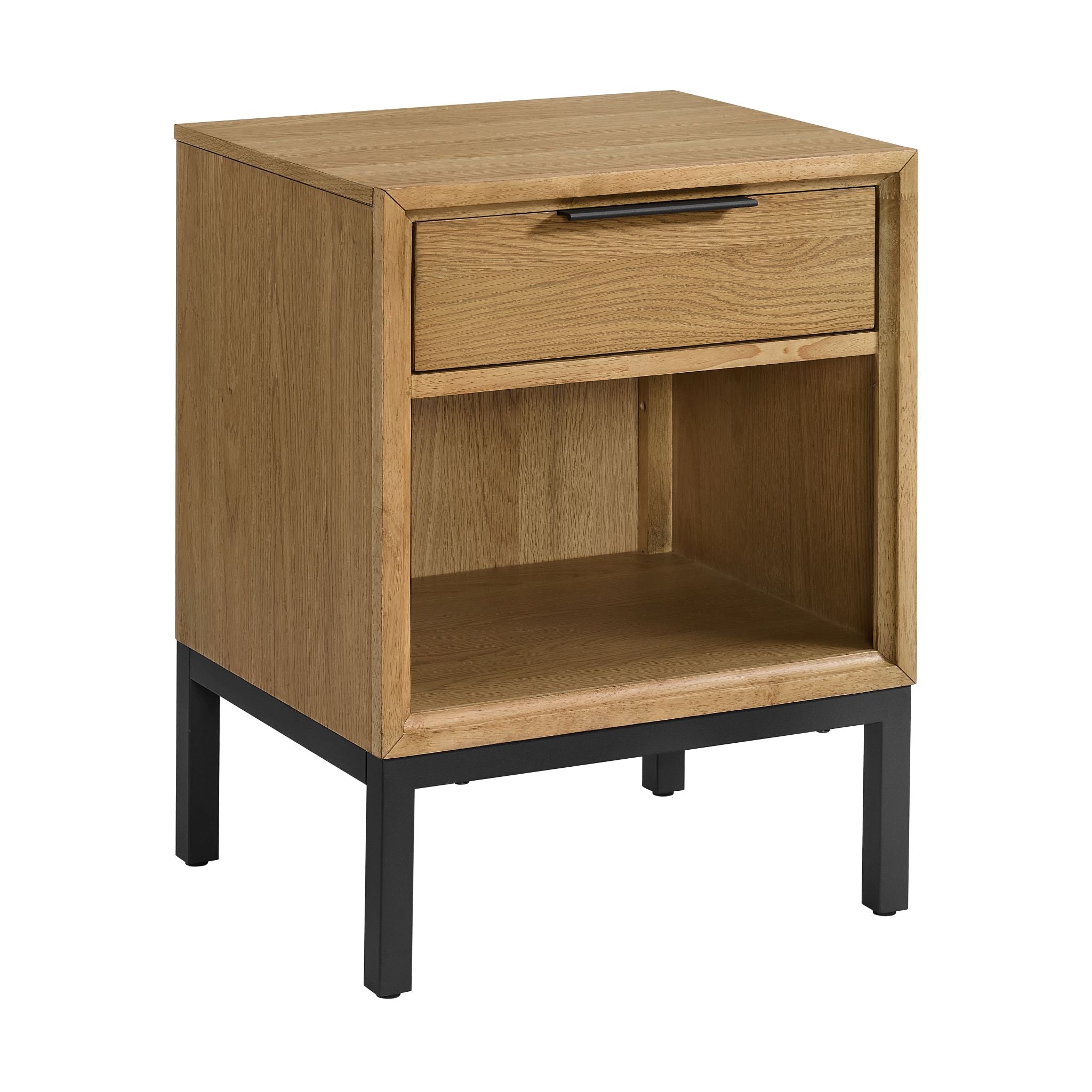 Feeling Connected - Newport Night Table - Oak and Black
