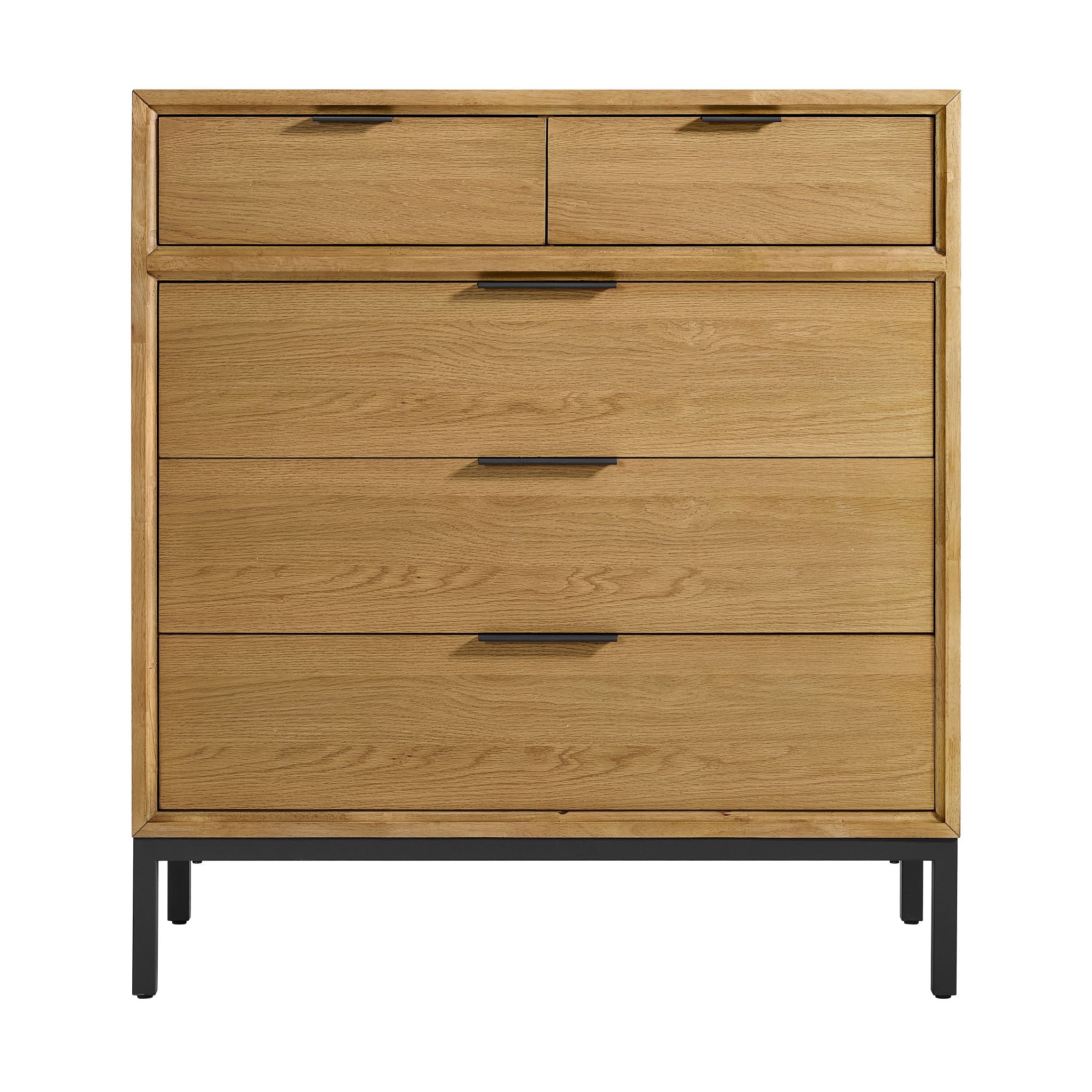Feeling Connected - Newport 5-Drawer Chest - Oak and Black