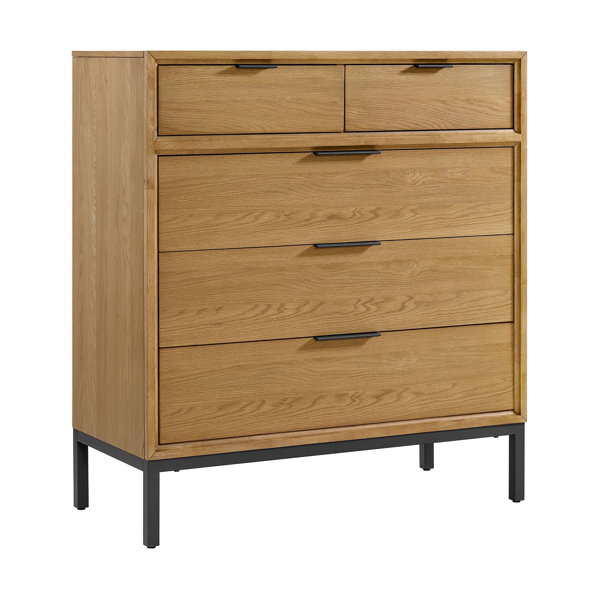 Feeling Connected - Newport 5-Drawer Chest - Oak and Black