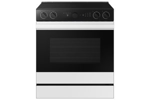 Samsung BESPOKE Cuisinière électrique 6,3 pi³ encastrable à convection véritable avec caméra dans le four 30 po verre blanc NSE6DF8700SRAC