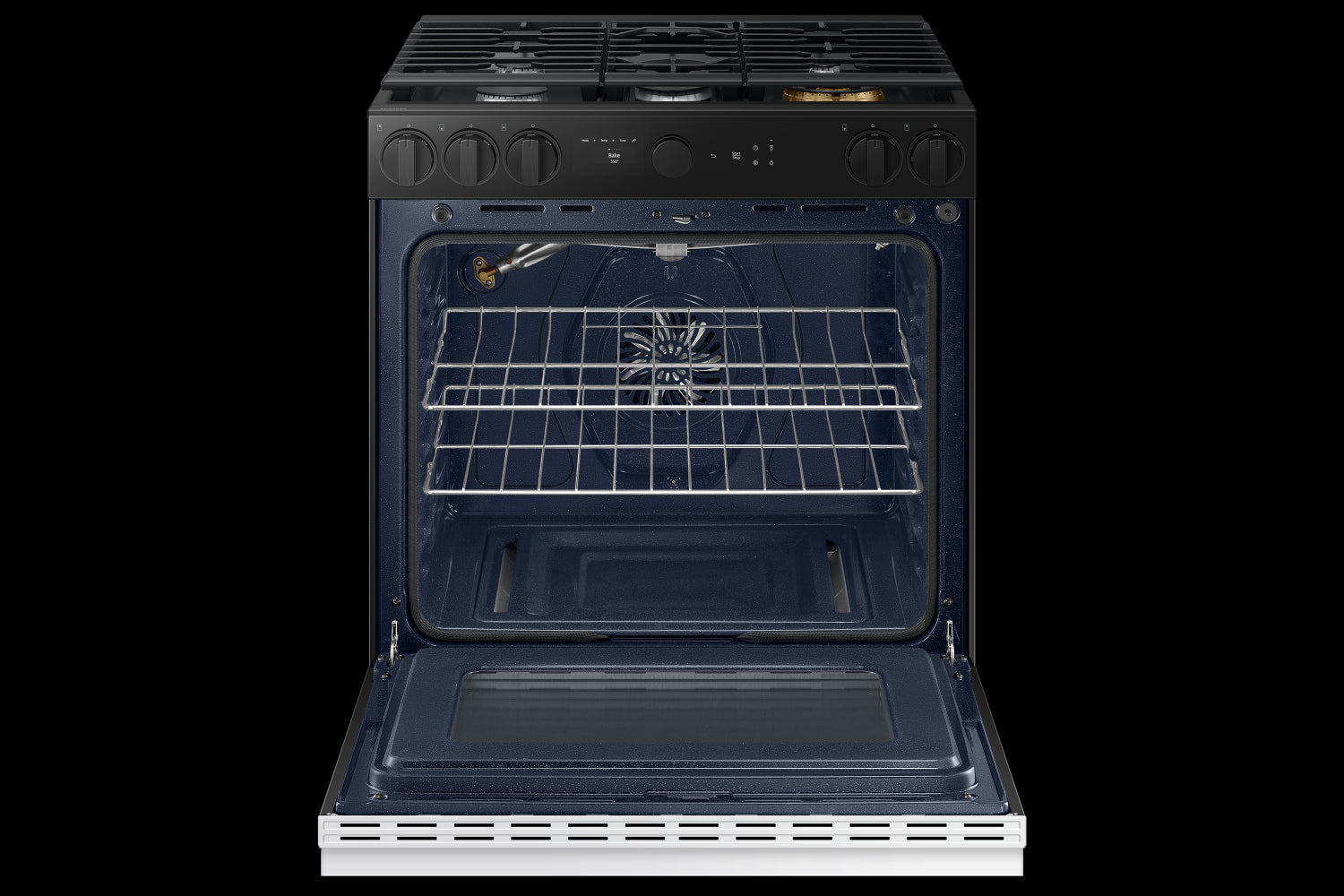 Samsung BESPOKE White Glass 30" Gas True Convection Slide in Range with Oven Camera (6.0cu.ft) - NSG6DB870012AA