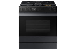 Samsung BESPOKE Cuisinière au gaz 6,0 pi³ encastrable à convection véritable avec Air sous vide et friture à air 30 po acier noir mat NSG6DG8500MTAA