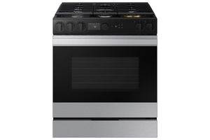 Samsung BESPOKE Cuisinière au gaz 6,0 pi³ encastrable à convection véritable avec Air sous vide et friture à air 30 po acier inoxydable NSG6DG8500SRAA