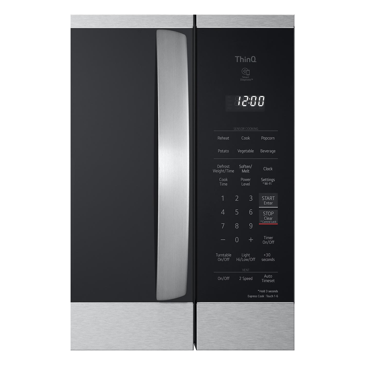 LG Smudge Resistant Stainless Steel Smart Wi-Fi Enabled Over-the-Range Microwave with ExtendaVent® 2.0 & EasyClean® (2.1 cu. ft.) - MVEL2125F
