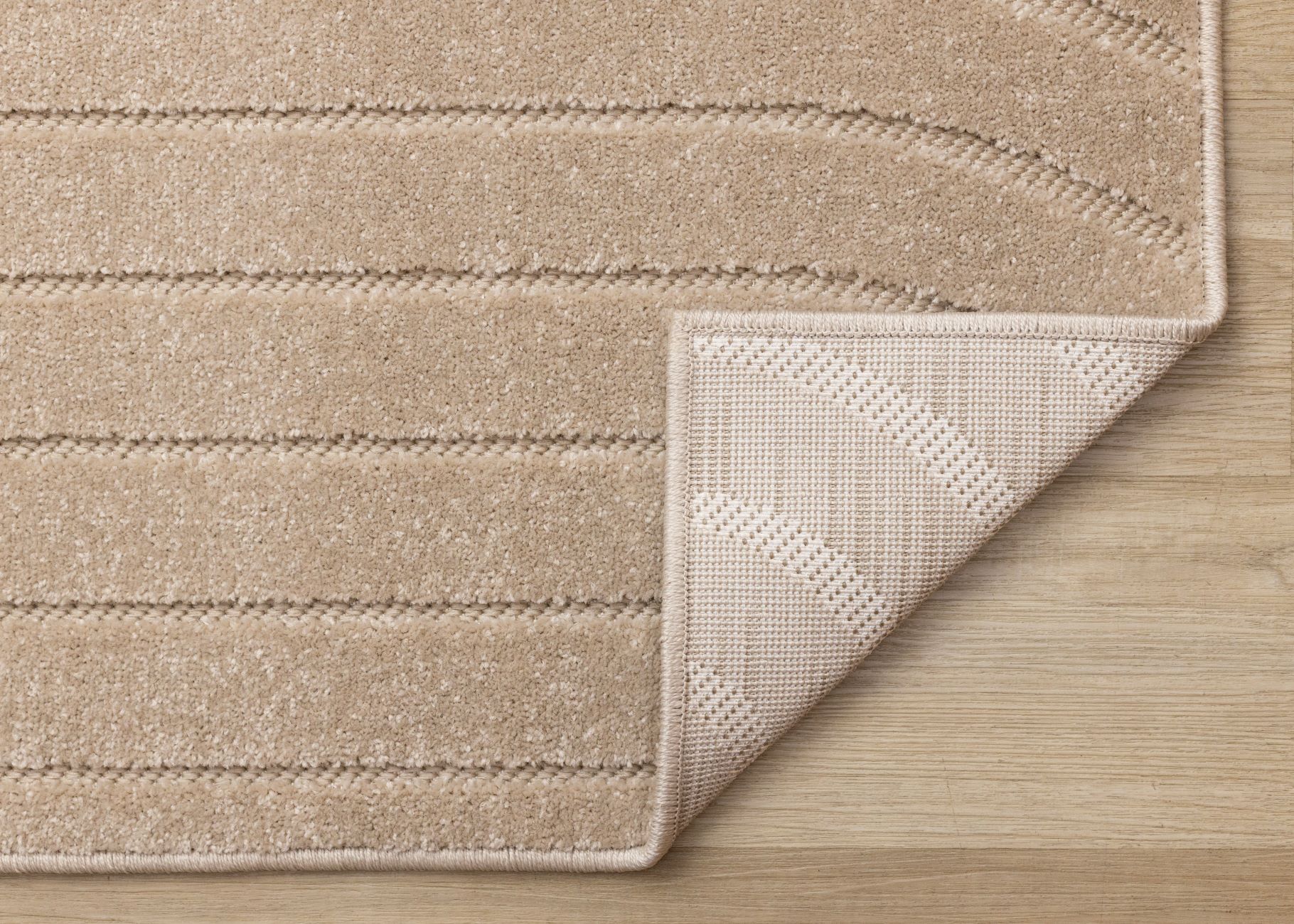 Golden Dunes 6'7" x 9'6" Modern Curved Arches Design Area Rug - Beige