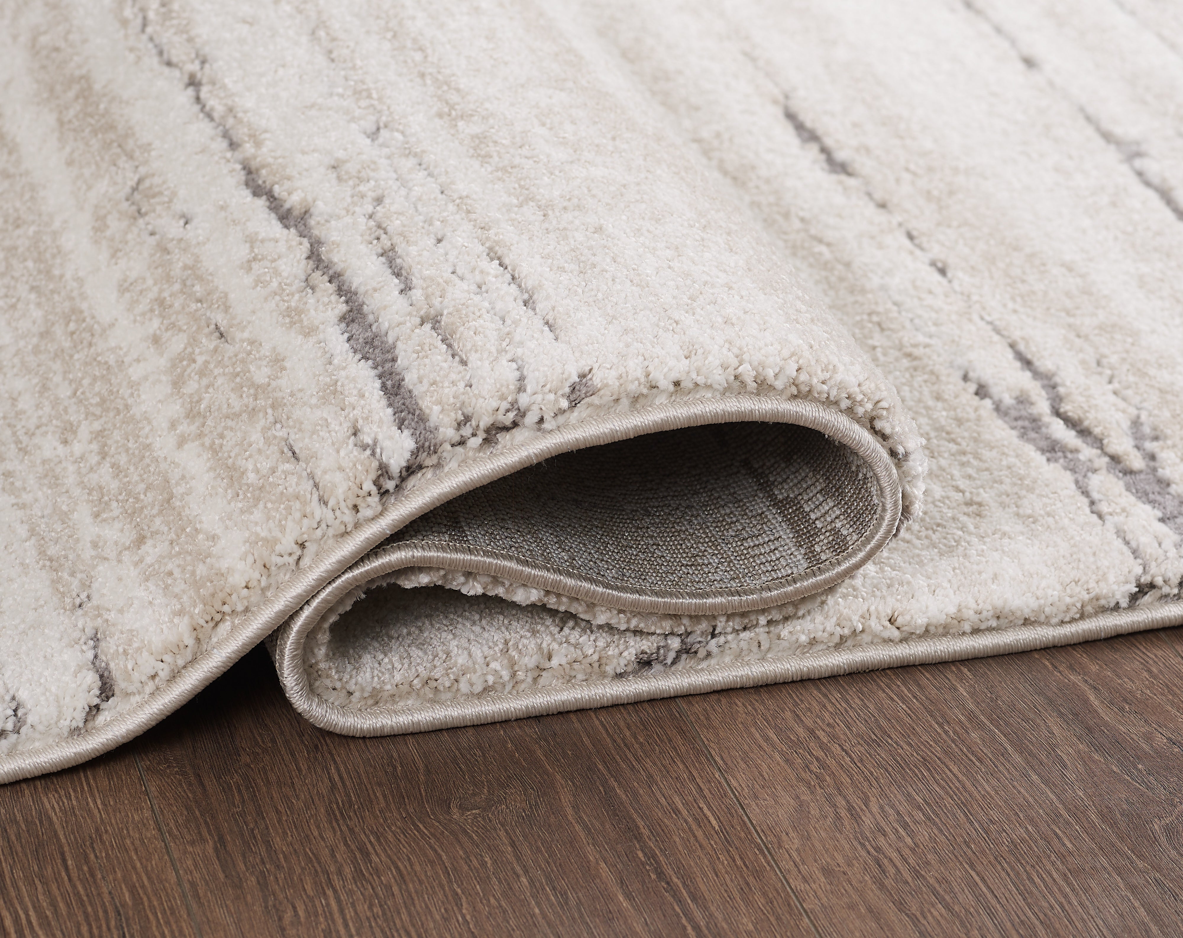 L2 Decor Panorama Area Rug 7' x 10' with Underpad - Cream