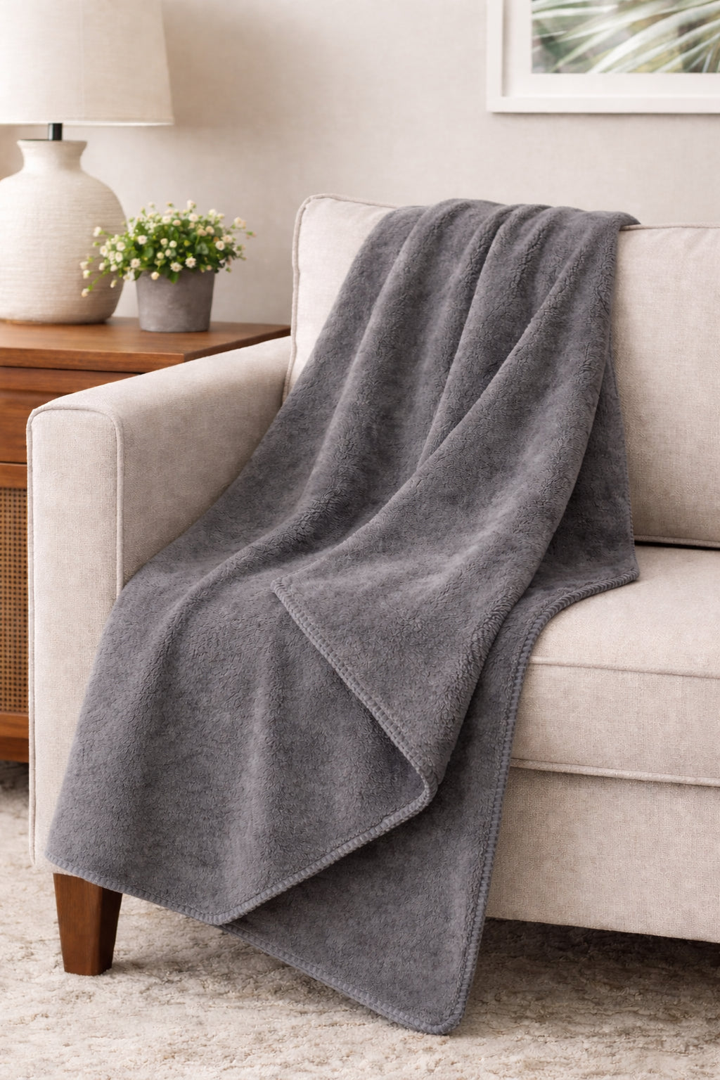 Cotton House Portugal Blanket 50" x 60" - Charcoal