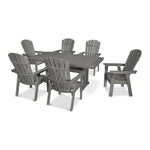 POLYWOOD® Nautical Adirondack 7-Piece Trestle Dining Set - Slate Grey
