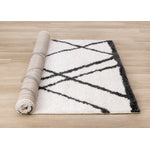 Pascal 7'10" x 10'6" Geometric Comfort Shag Area Rug - White, Grey