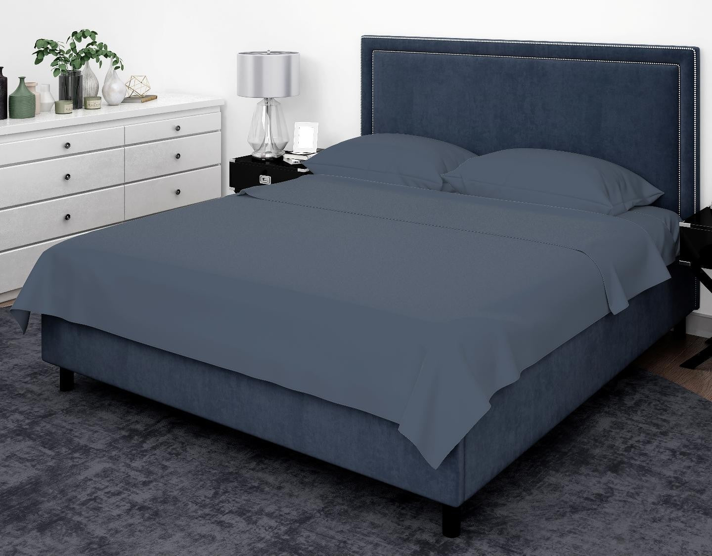 Cotton House King Bamboo Sheet Set - Indigo Blue
