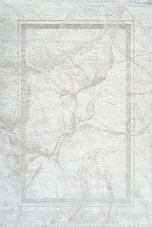 L2 Decor Karizma Area Rug 7' x 10' with Underpad - Grey, White