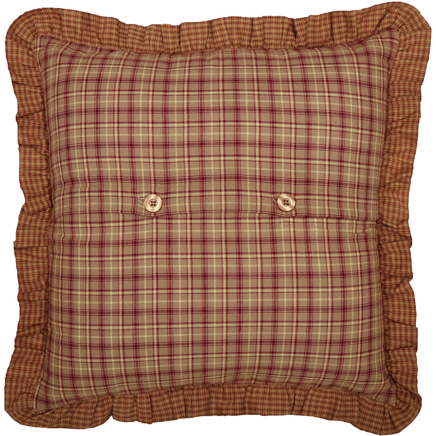 Cache 18 x 18 Pillow - Burgundy/Khaki