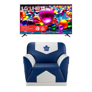 Ensemble Avantage numérique - Téléviseur intelligent 75 po UHD 4K de LG et fauteuil des Maple Leafs de Toronto