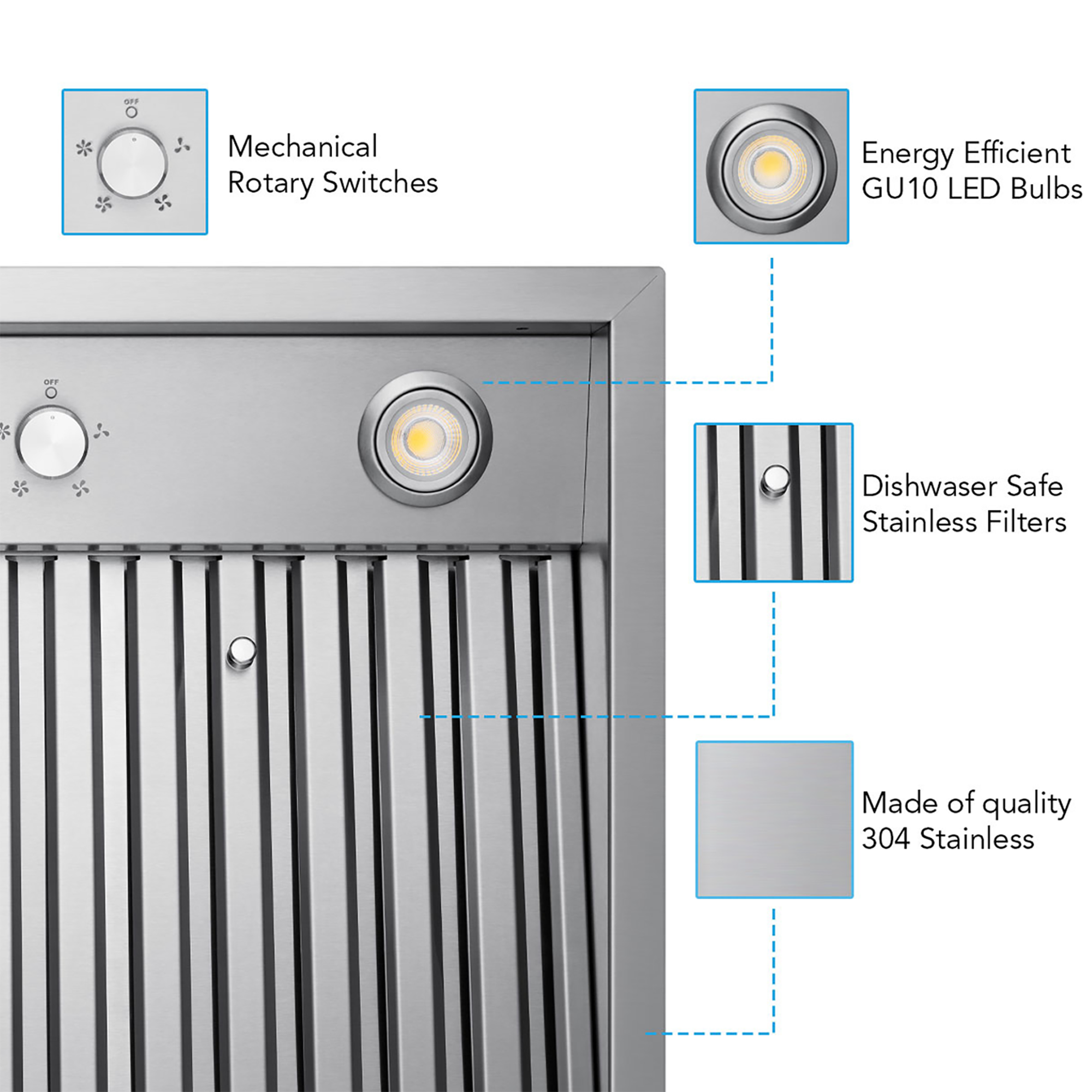 VICTORY Stainless Steel 42" 750 CFM Insert Range Hood - Q5-42