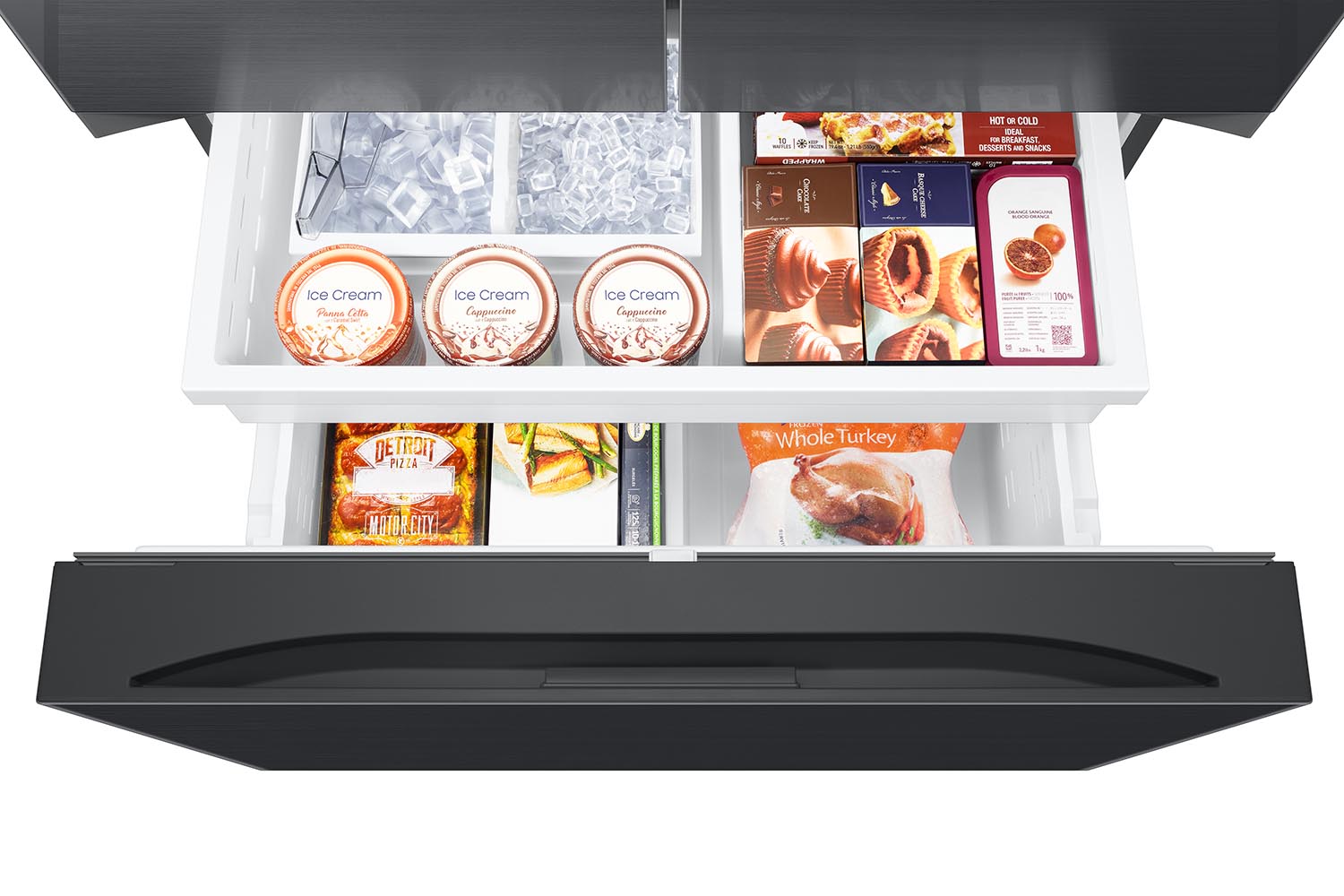 Samsung Matte Black Stainless Steel 36" French Door Refrigerator (31cu.ft) - RF32CG5400MTAA