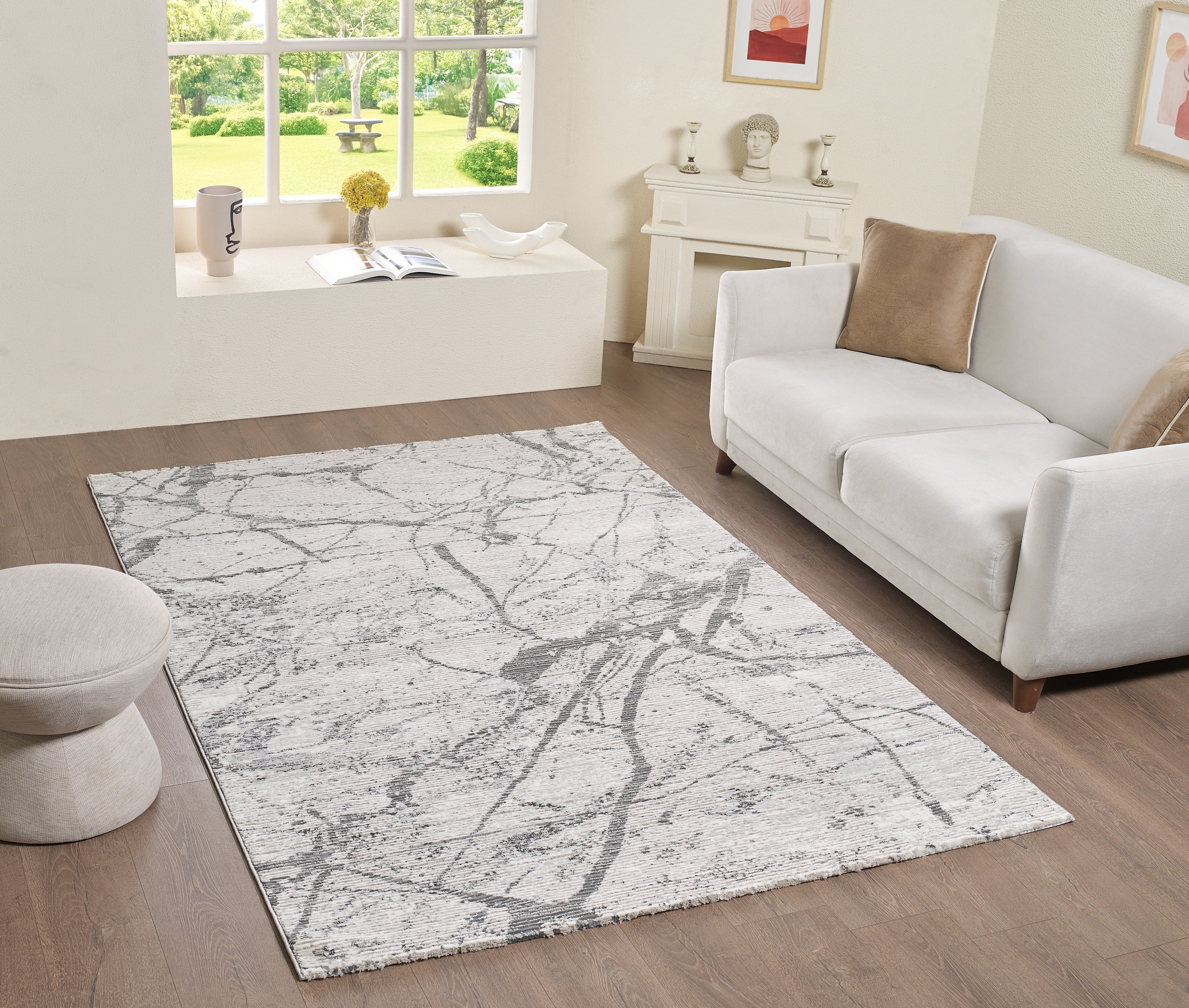 L2 Decor Robini Area Rug 8' x 11' with Underpad - Grey