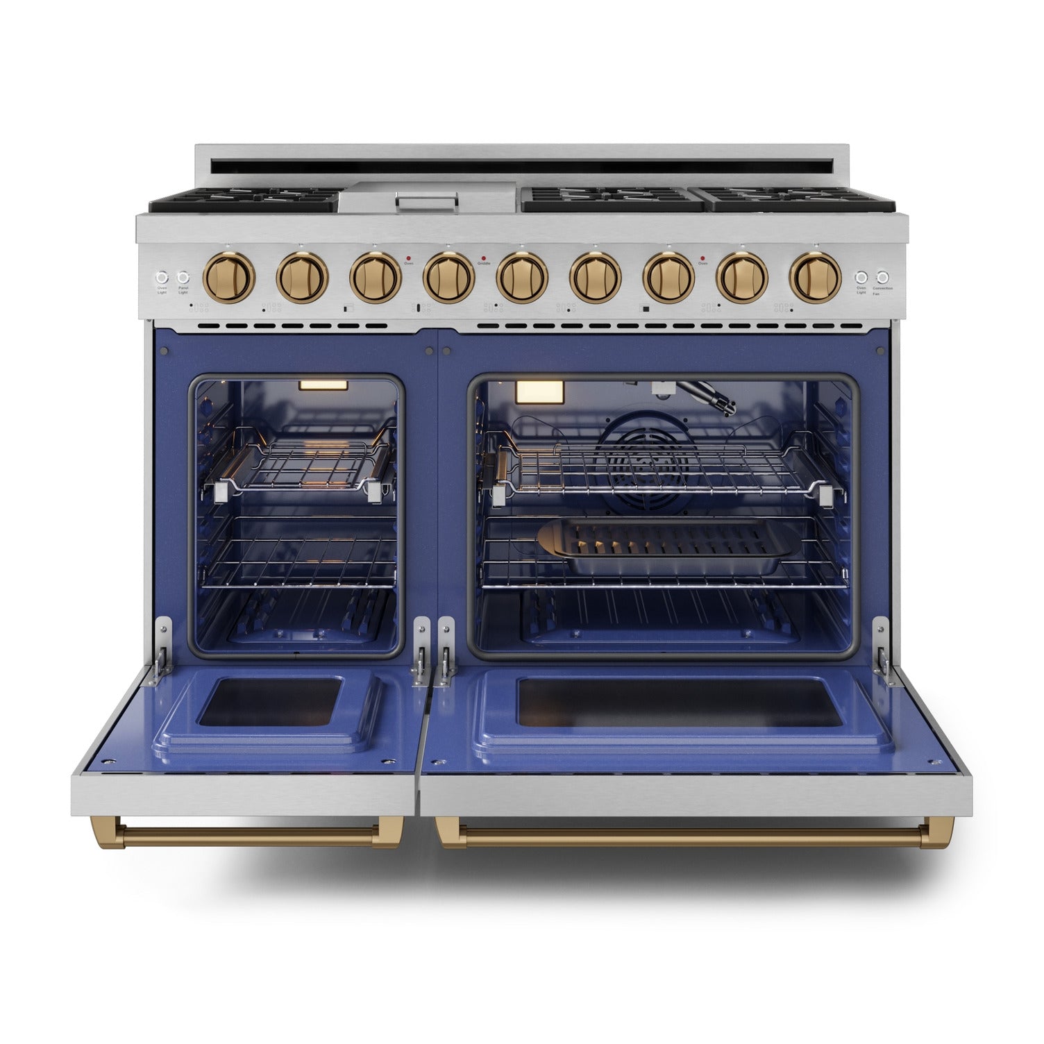 Thor Kitchen Stainless Steel Freestanding Professional Double Oven Gas Range|Gordon Ramsay Series (7 cu.ft.) - RSG48E-BRZ