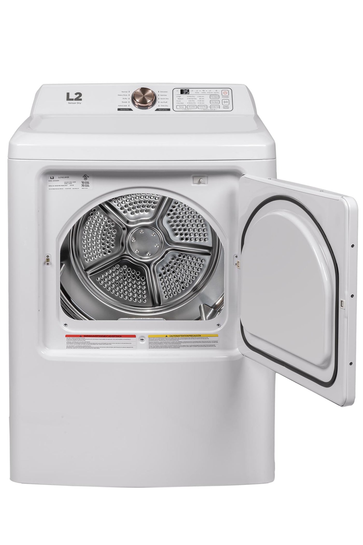 L2 White Electric Dryer (6.7 Cu. Ft) - LE43A3AWW