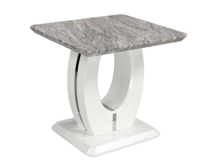 Salentino Table de bout – blanc antique et gris