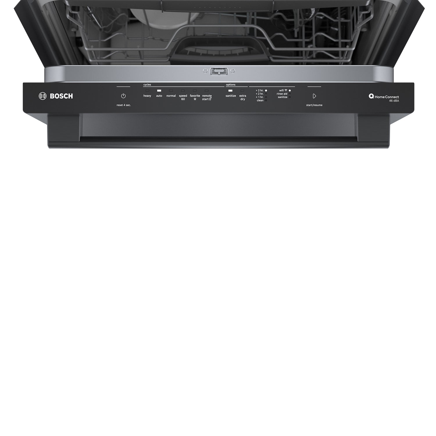 Bosch Black Stainless Steel Anti Fingerprint 24" Smart Dishwasher with Home Connect, Third Rack - SHX5AEM4N