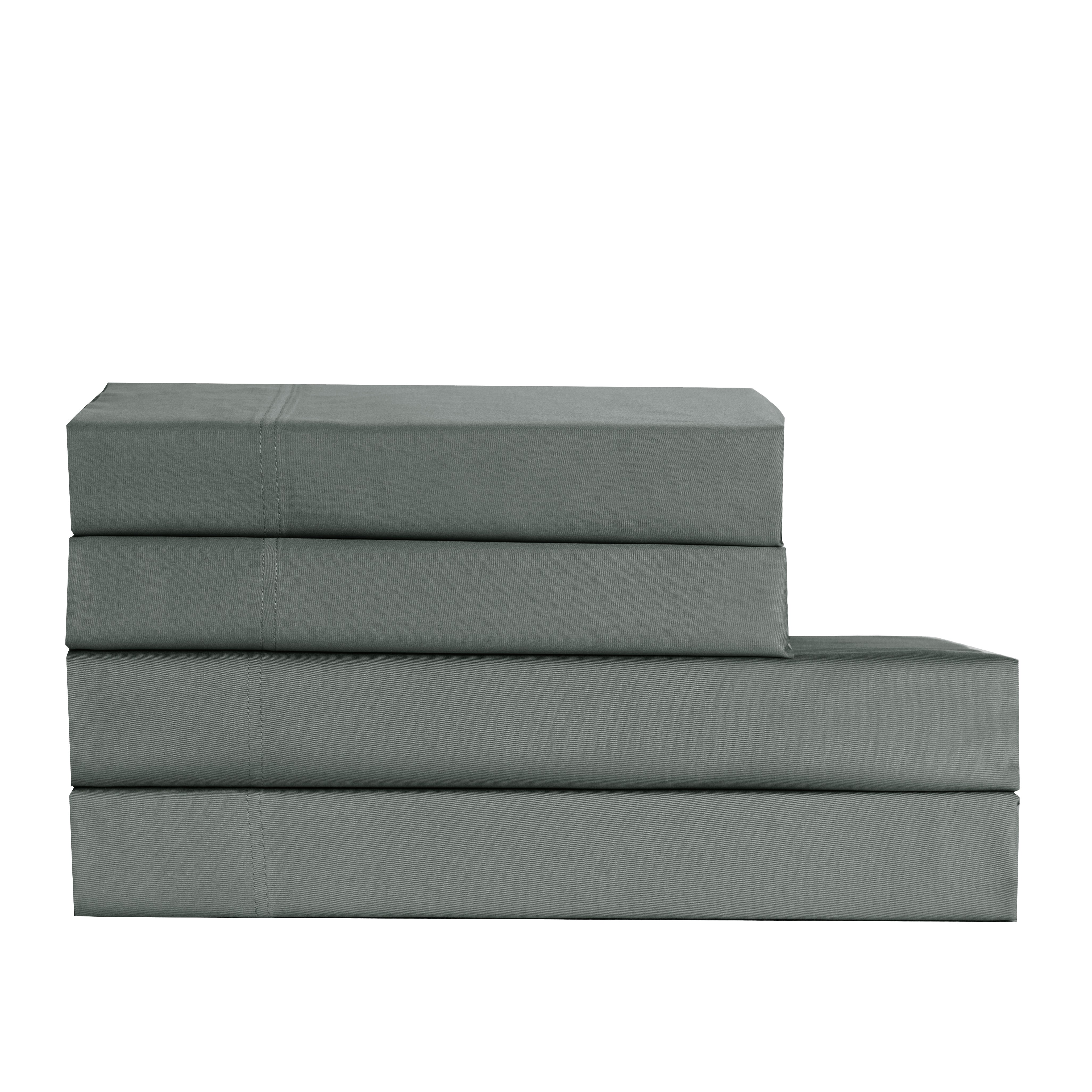 Cotton House 100% Cotton Pima Queen Sheet Set - 500 Thread Count Charcoal Grey