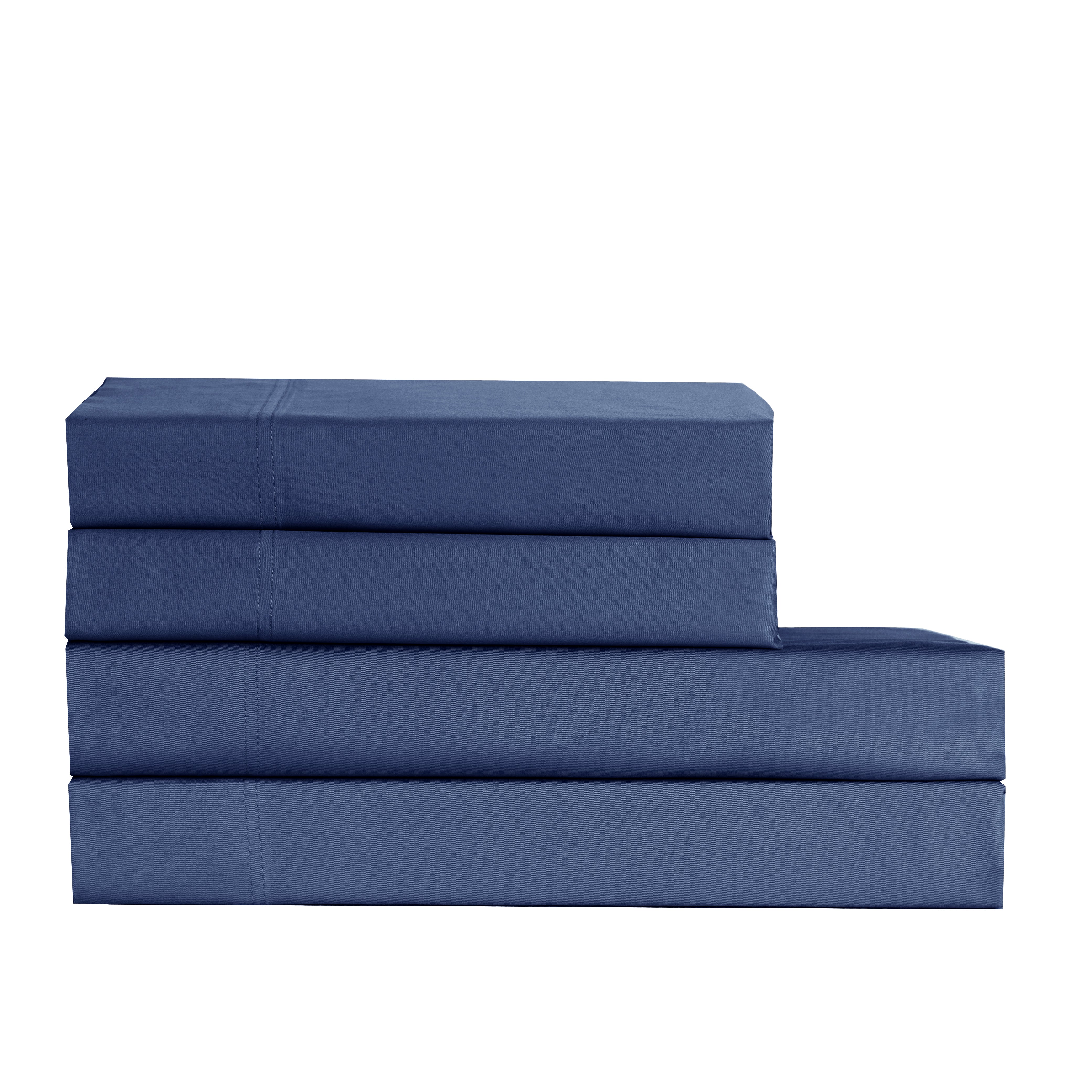 Cotton House 100% Cotton Pima Queen Sheet Set - 500 Thread Count Navy Blue