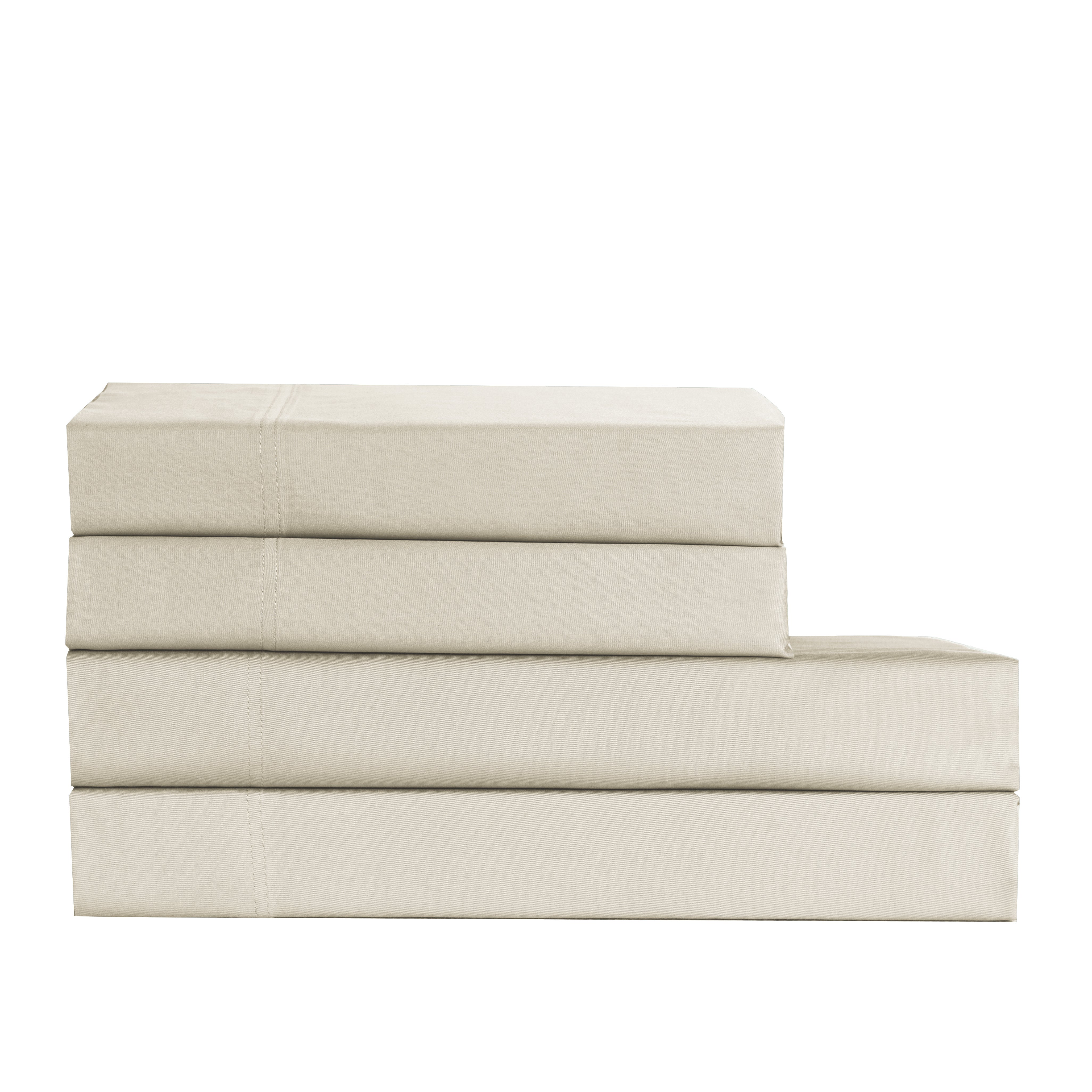 Cotton House 100% Cotton Pima Queen Sheet Set - 500 Thread Count Pumie Stone Beige