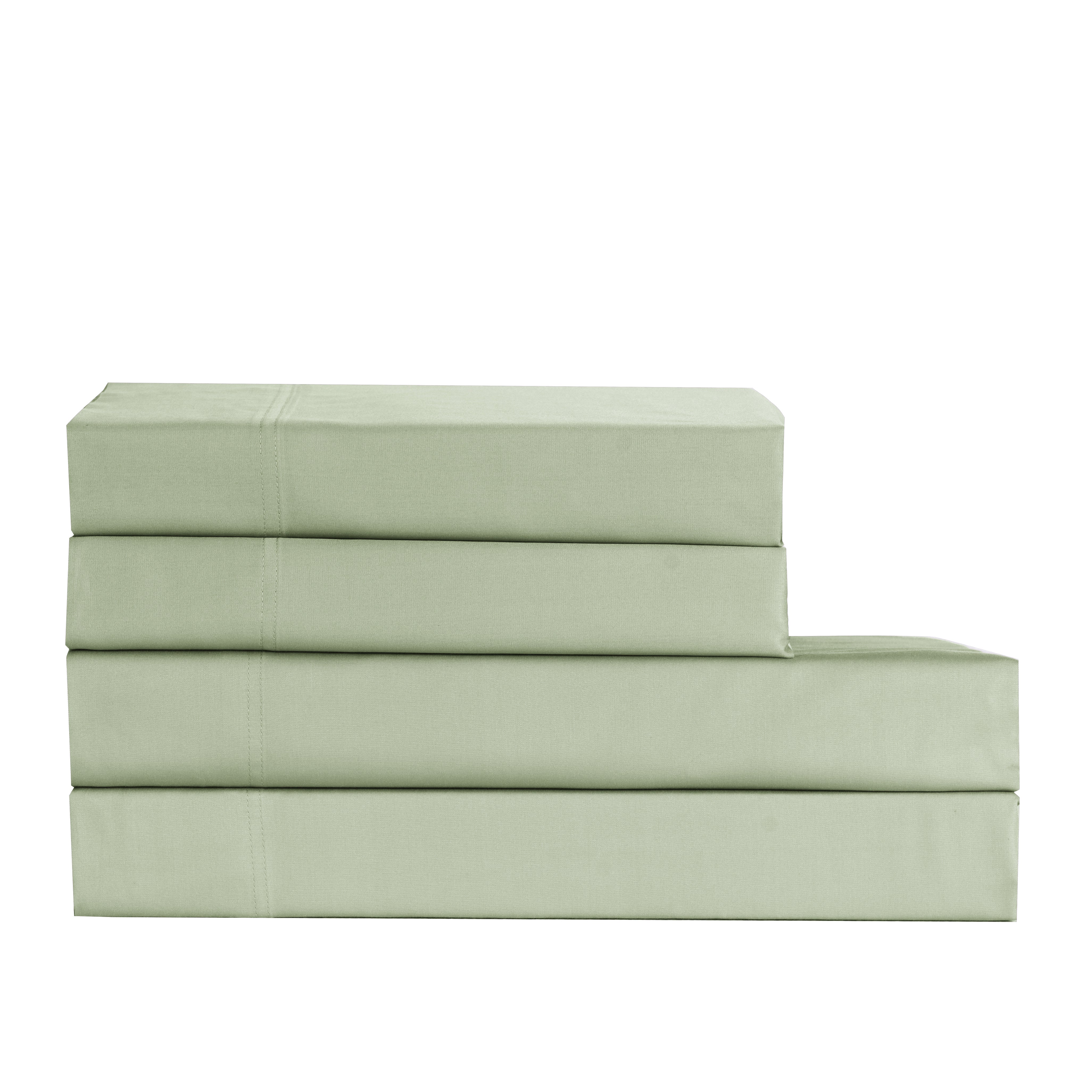 Cotton House 100% Cotton Pima Queen Sheet Set - 500 Thread Count Sage Green