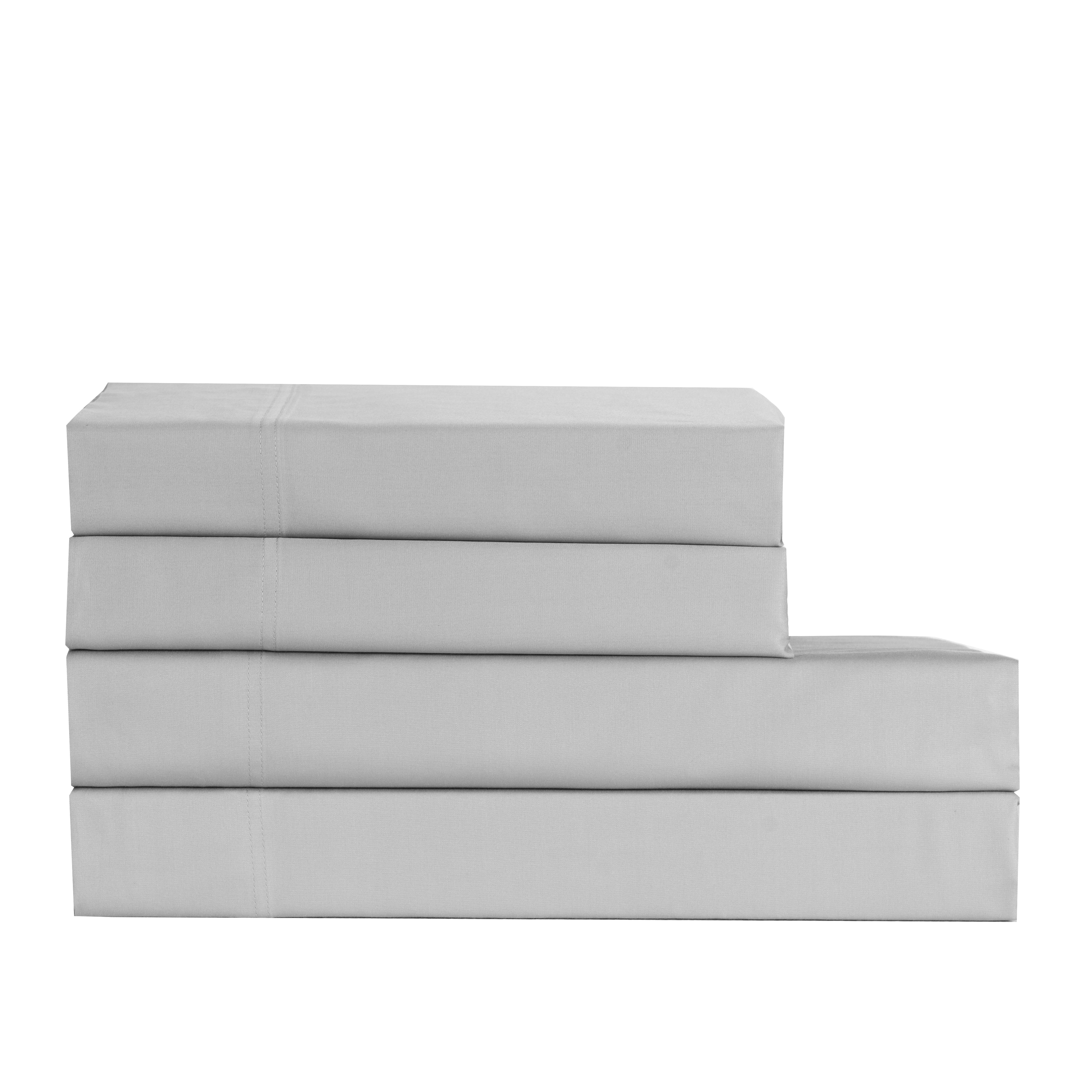 Cotton House 100% Cotton Pima Full Sheet Set - 500 Thread Count Silver