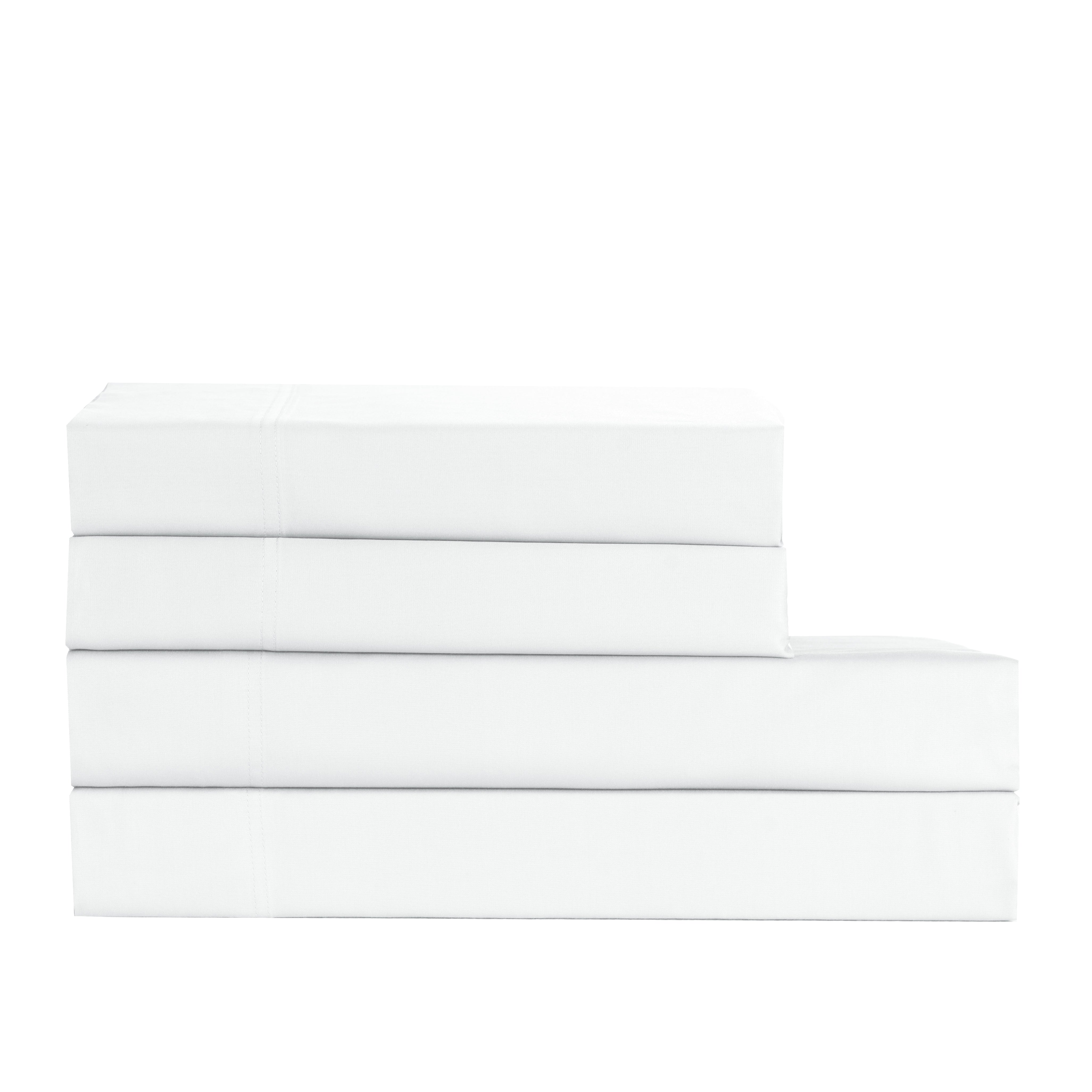 Cotton House 100% Cotton Pima Twin Sheet Set - 500 Thread Count White