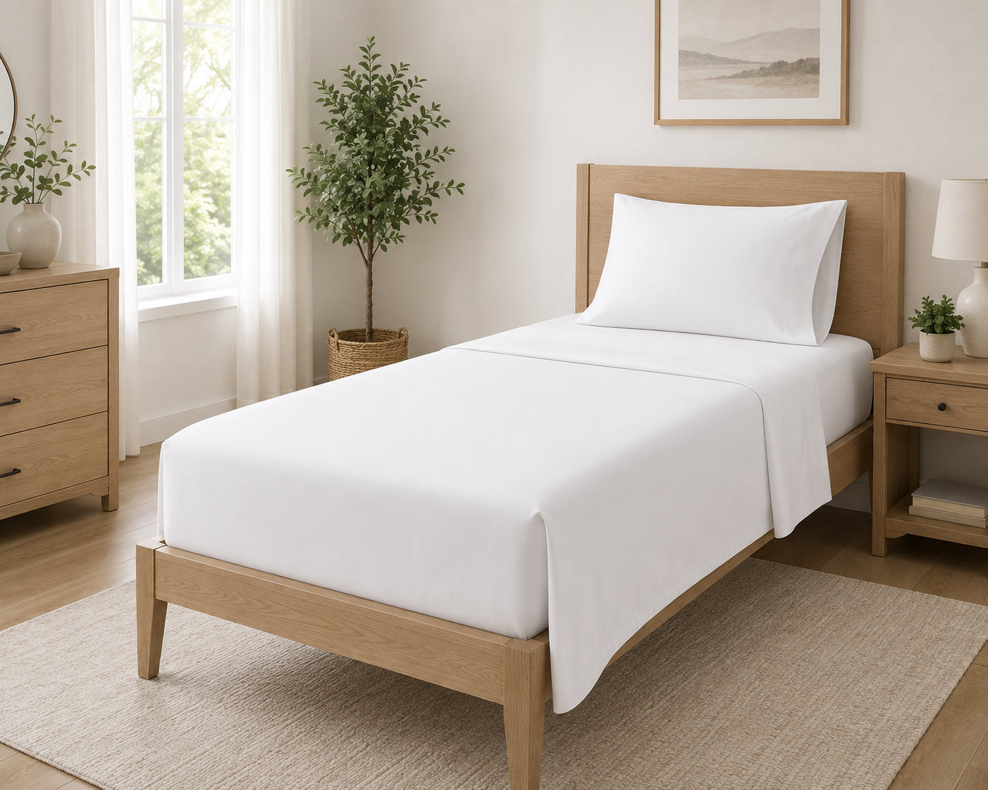 Cotton House 3 PC Twin XL Sheet Set - White