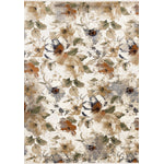 Rustic Garden 5'3" x 7'7" Warm Toned Floral Print Area Rug - Cream