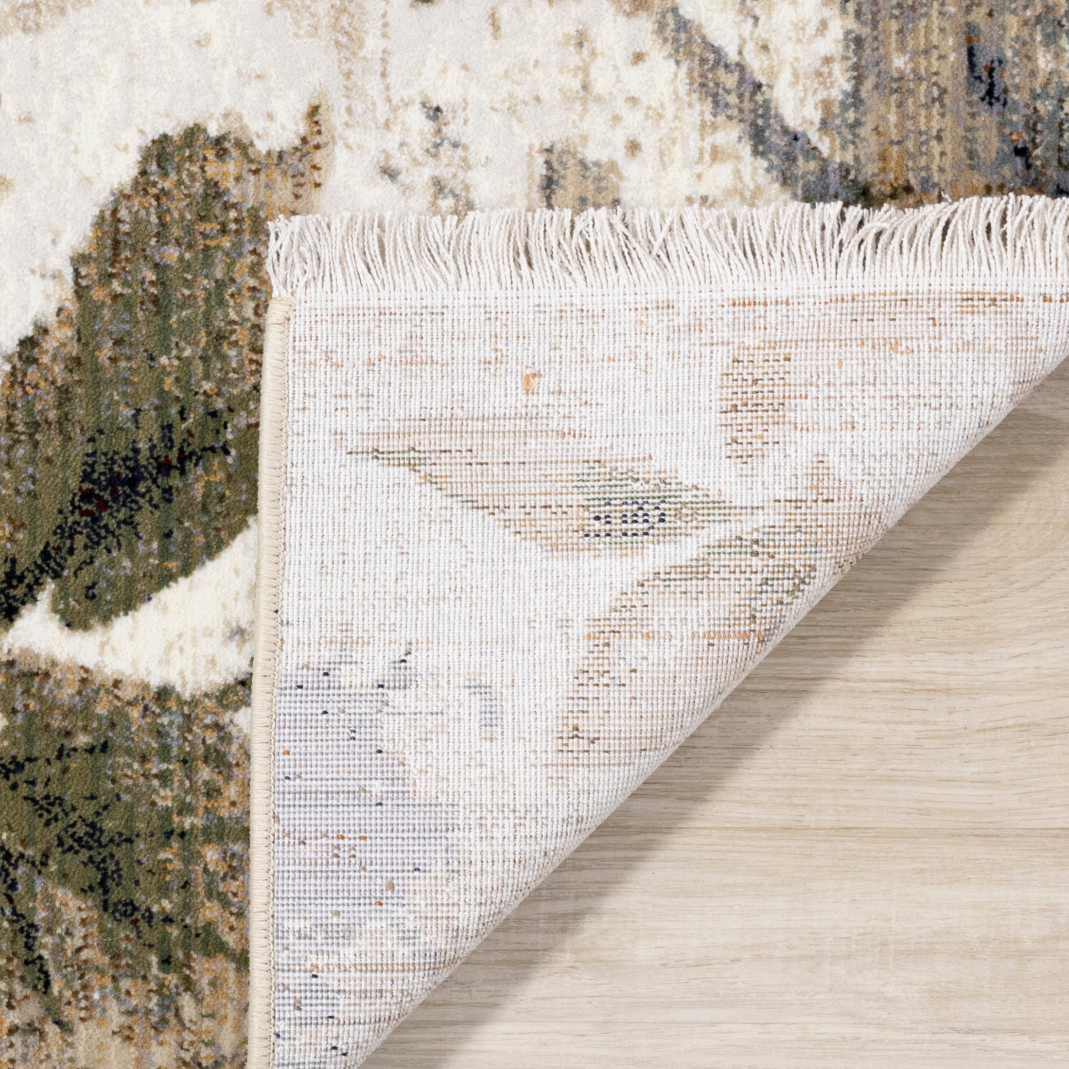 Rustic Garden 5'3" x 7'7" Warm Toned Floral Print Area Rug - Cream